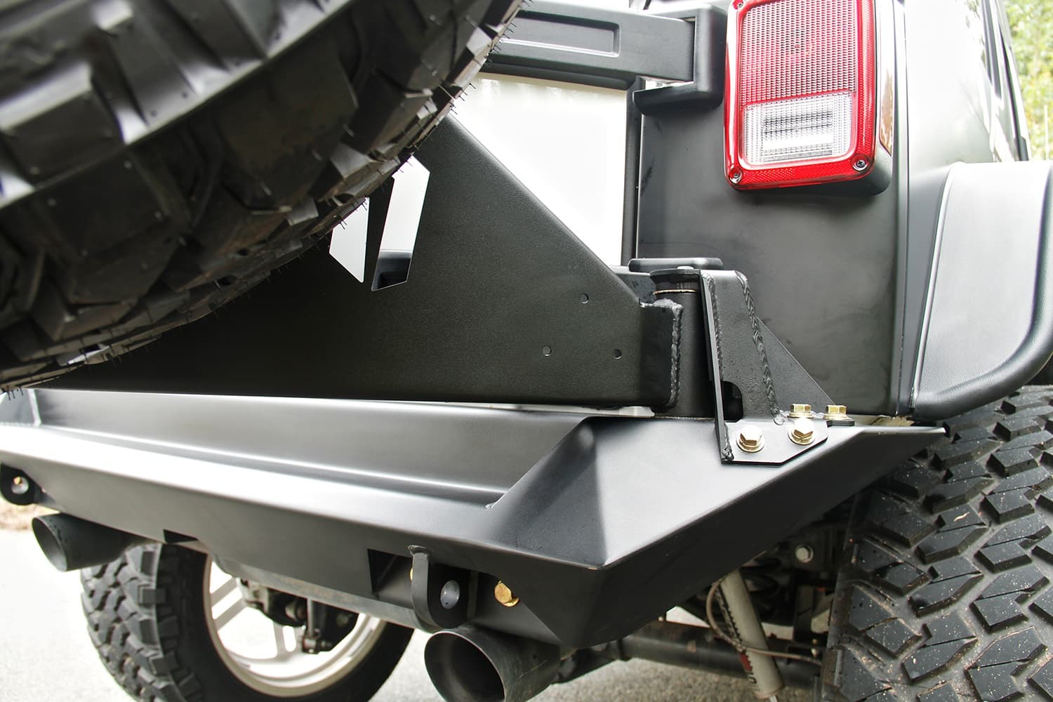 Off The Door Tire Carrier; 2 Stage Black Powder Coated; Needs Base Bumper; product image