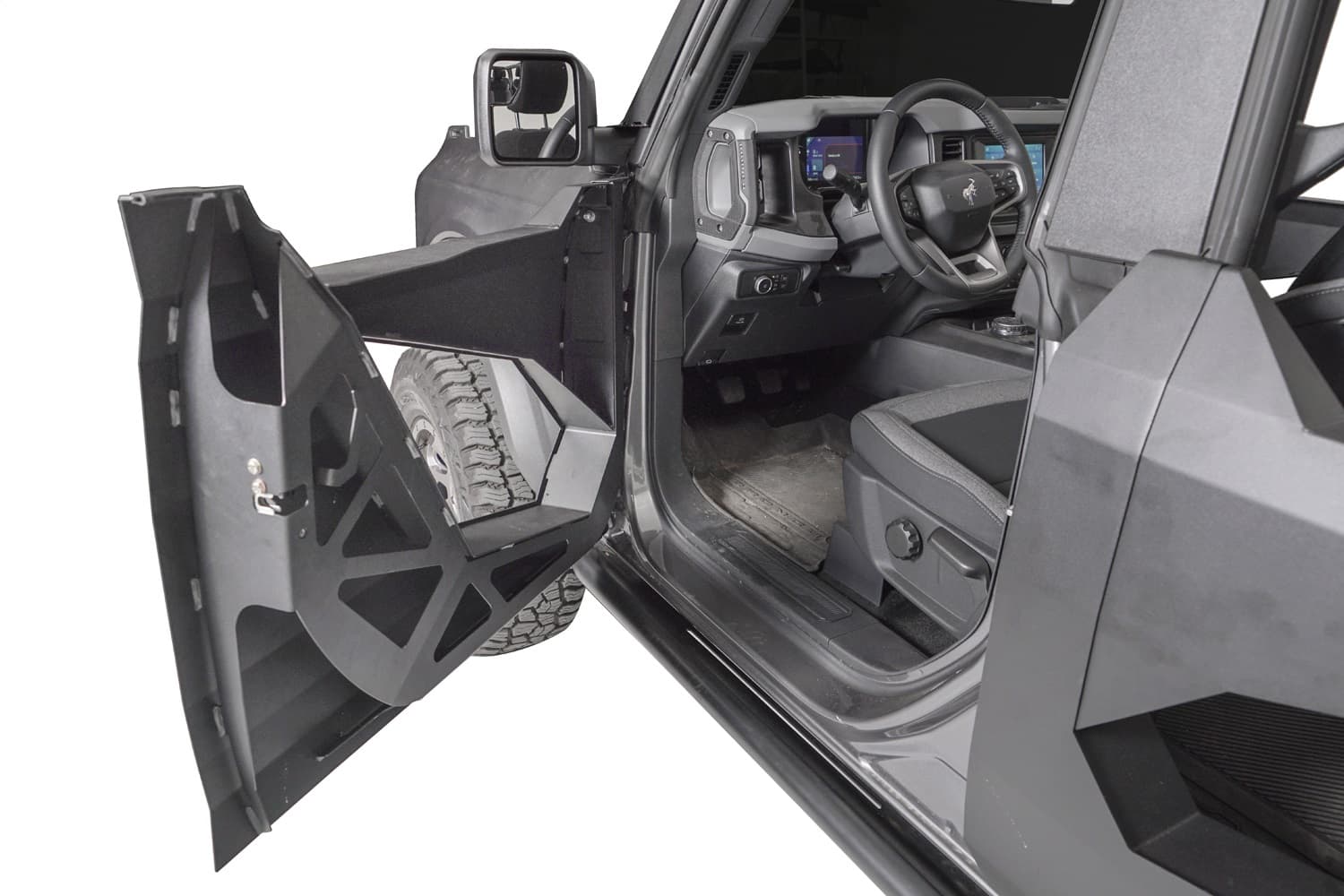 Fab Fours Trail Doors; Inserts; Matte Black Powder Coat: 4 Pcs;