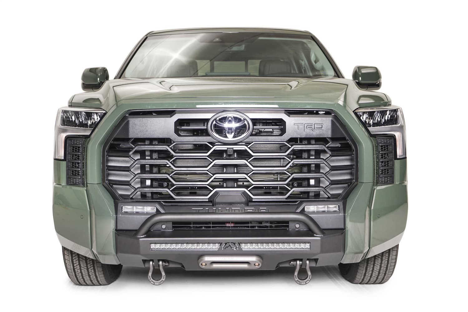 Fab Fours Winch Mount; Uncoated/Paintable; w/Pre-Runner Guard;