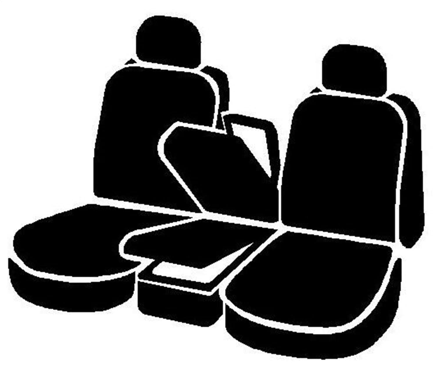 Seat Protectorâ„¢ Custom Seat Cover; Black; Split Seat; 40/20/40; Built In Seat Belts; Side Airbags; w/Upper/Lower Center Storage Compartments; Non-Removable Headrests; product image