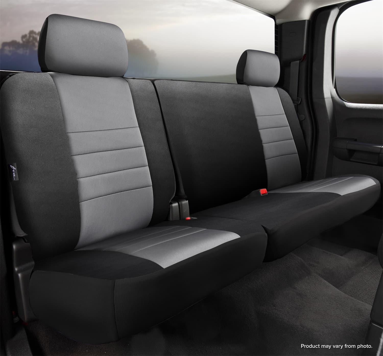 FIA NP92-25 GRAY NP90 Series - Neoprene Custom Fit Rear Seat Cover- Black/Gray Center Panel product image
