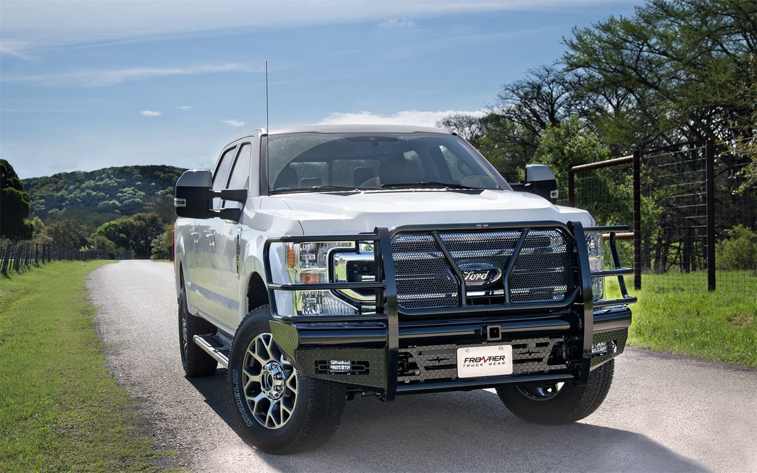 Commercial Front Bumper Replacement; Welded 2 in. Receiver; Accommodates Factory Camera; product image