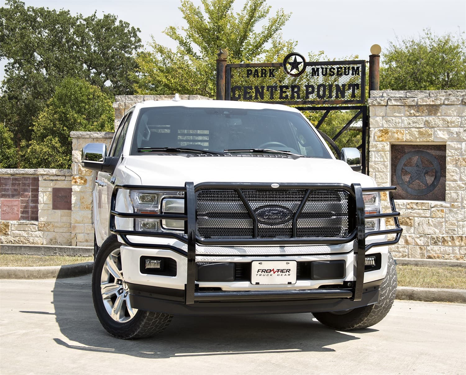 Frontier Truck Gear Grille Guard; Black Powder Coated; Accommodates Factory Sensors; With or Without Camera;