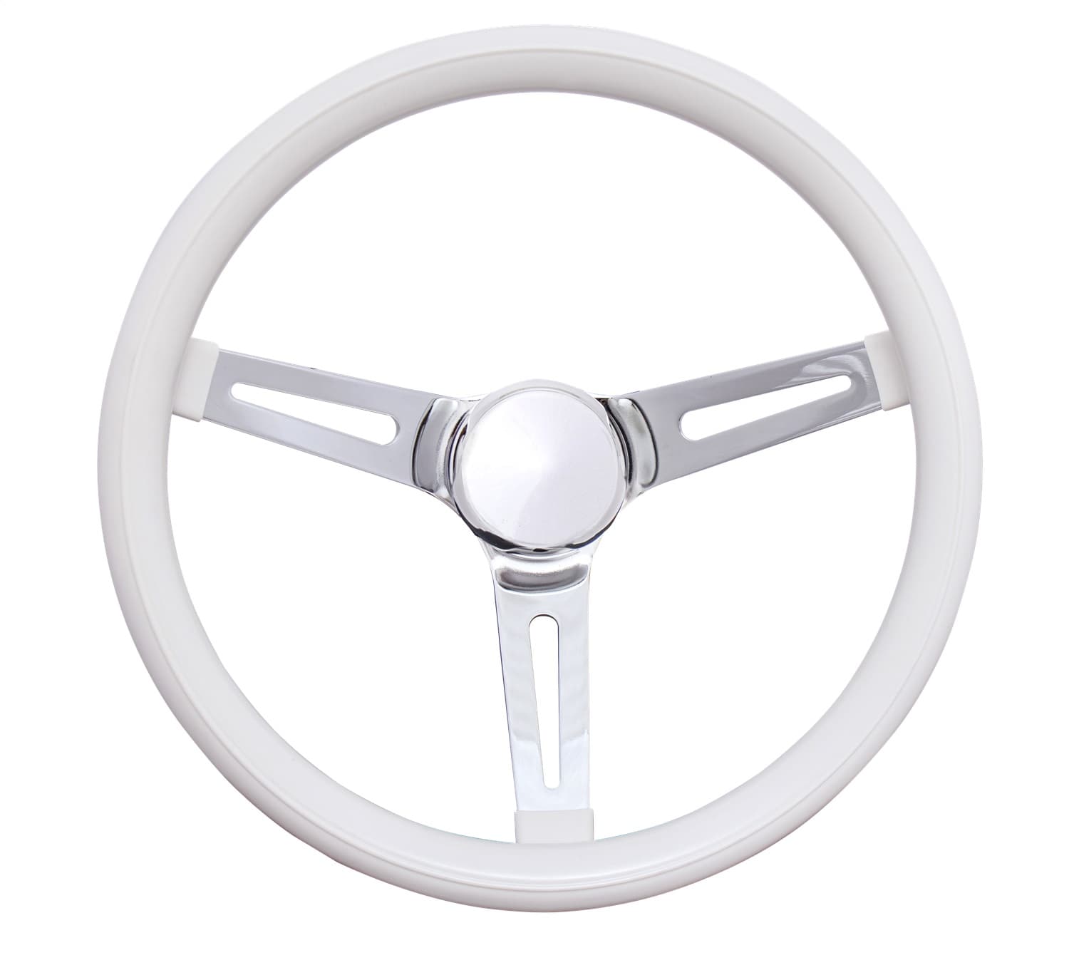 Classic Series Slotted Wheel; 13.5 in Diameter; White Grip; 3-Spoke; Black Spokes; product image