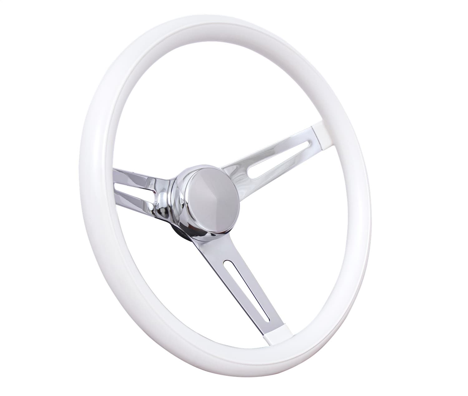 Classic Series Slotted Wheel; 13.5 in Diameter; White Grip; 3-Spoke; Black Spokes; product image