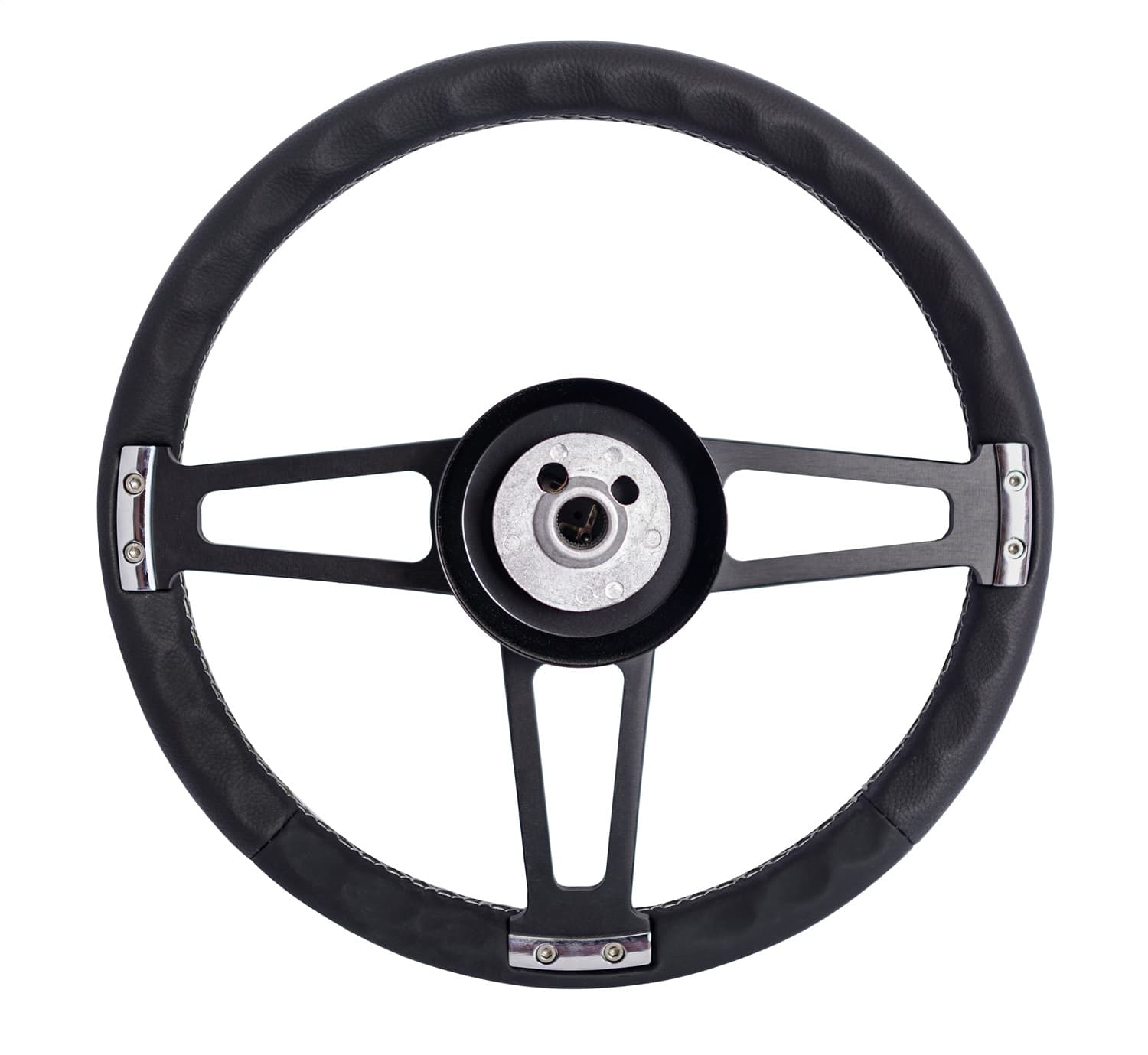 Billet T Series Steering Wheel and Installation Kit; Ford Logo; Includes Billet Steering Wheel/OEM Center Cap/Install Kit PN[5285-1] Polished; product image