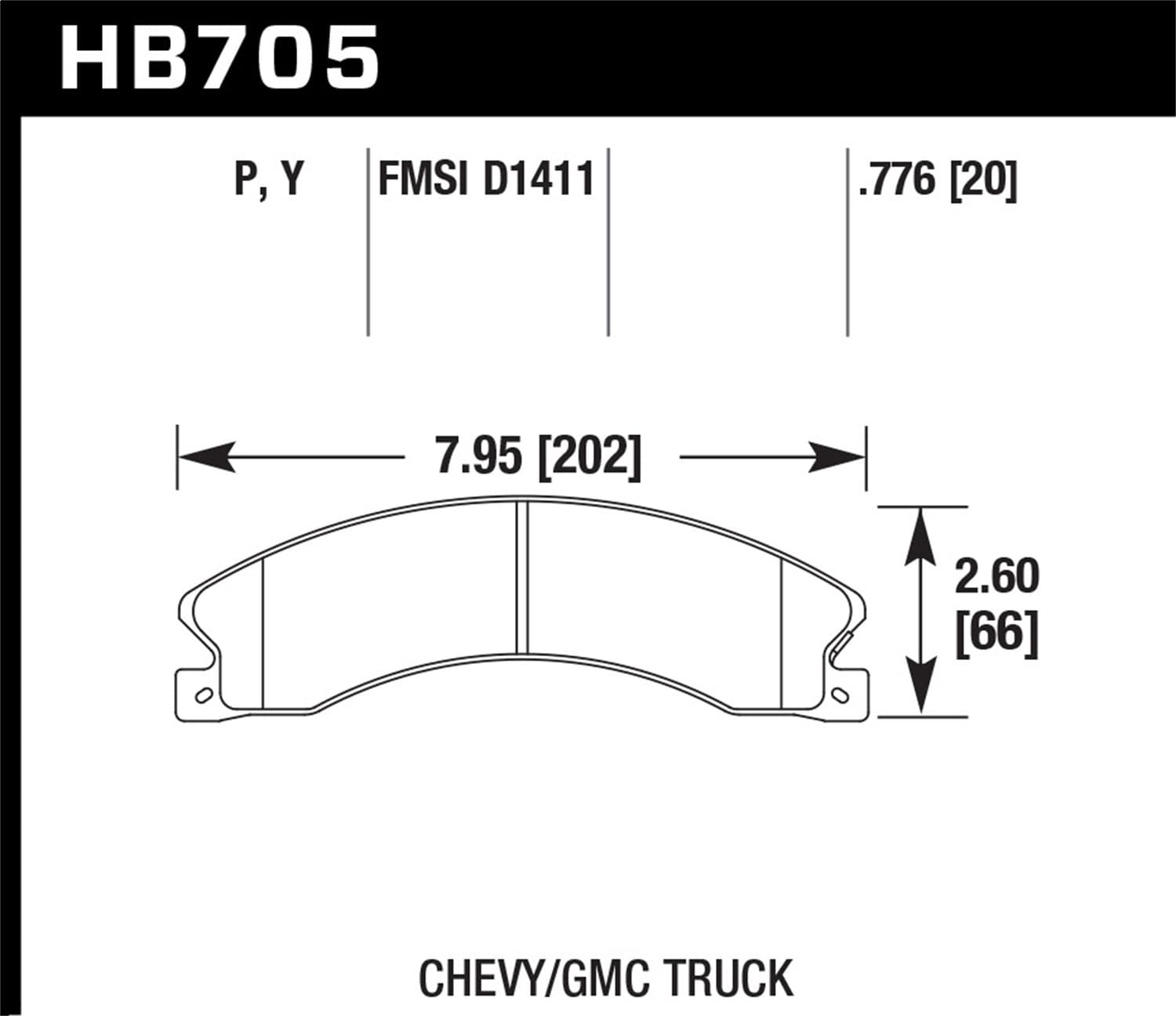 SuperDuty Disc Brake Pad; 0.776 Thickness; product image