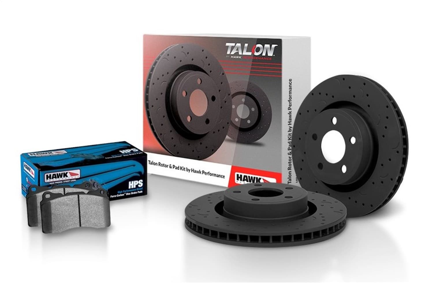 Talon Street Rotor And Brake Pad Kit; Cross Drilled And Slotted w/HPS Pads; Rear; product image