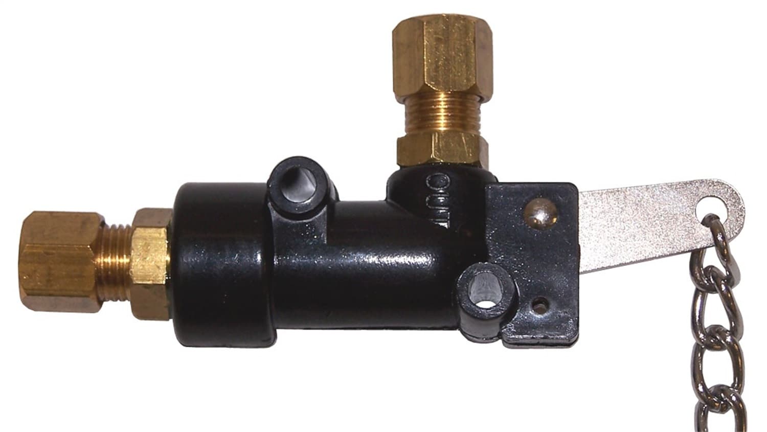 Hand Pull Valve; Black; w/Chain Lanyard; Inlet 1/4 in. OD Tubing; Outlet 1/4 in. OD Tube; For Use w/Roof Mount Horns; product image
