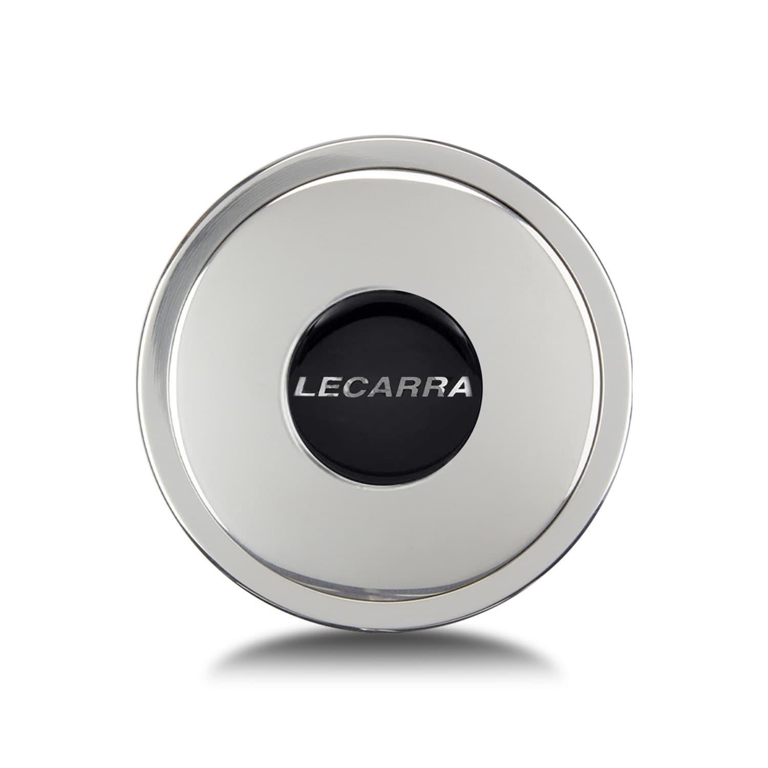 Horn Button; Fits w/MK4/9 Wheel Steering; Billet Aluminum; Single Contact; w/Lecarra Logo; Polished; product image