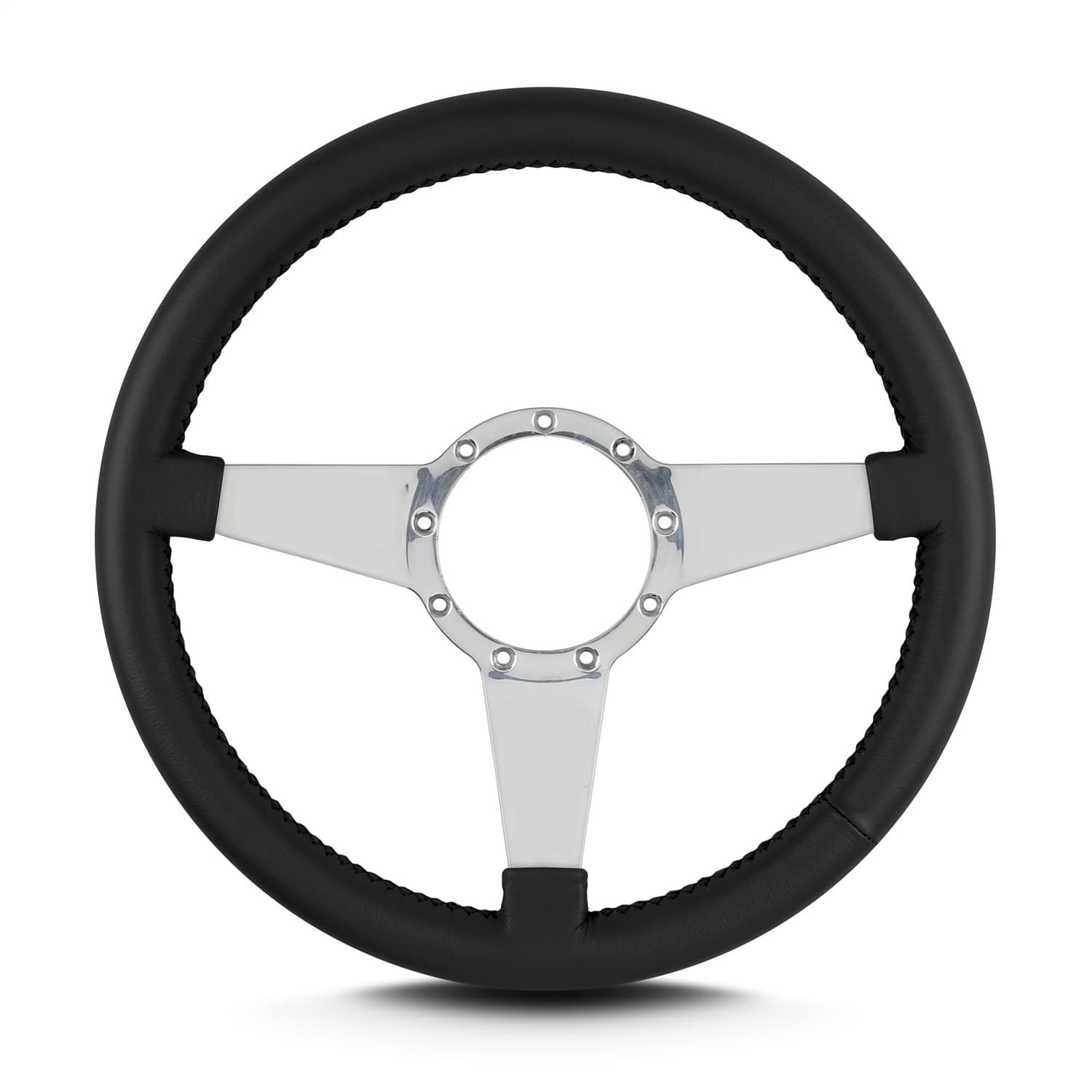 Lecarra Mark 4 Standard Steering Wheel; Black; Polished Spokes; 14 in. Standard Grip; product image