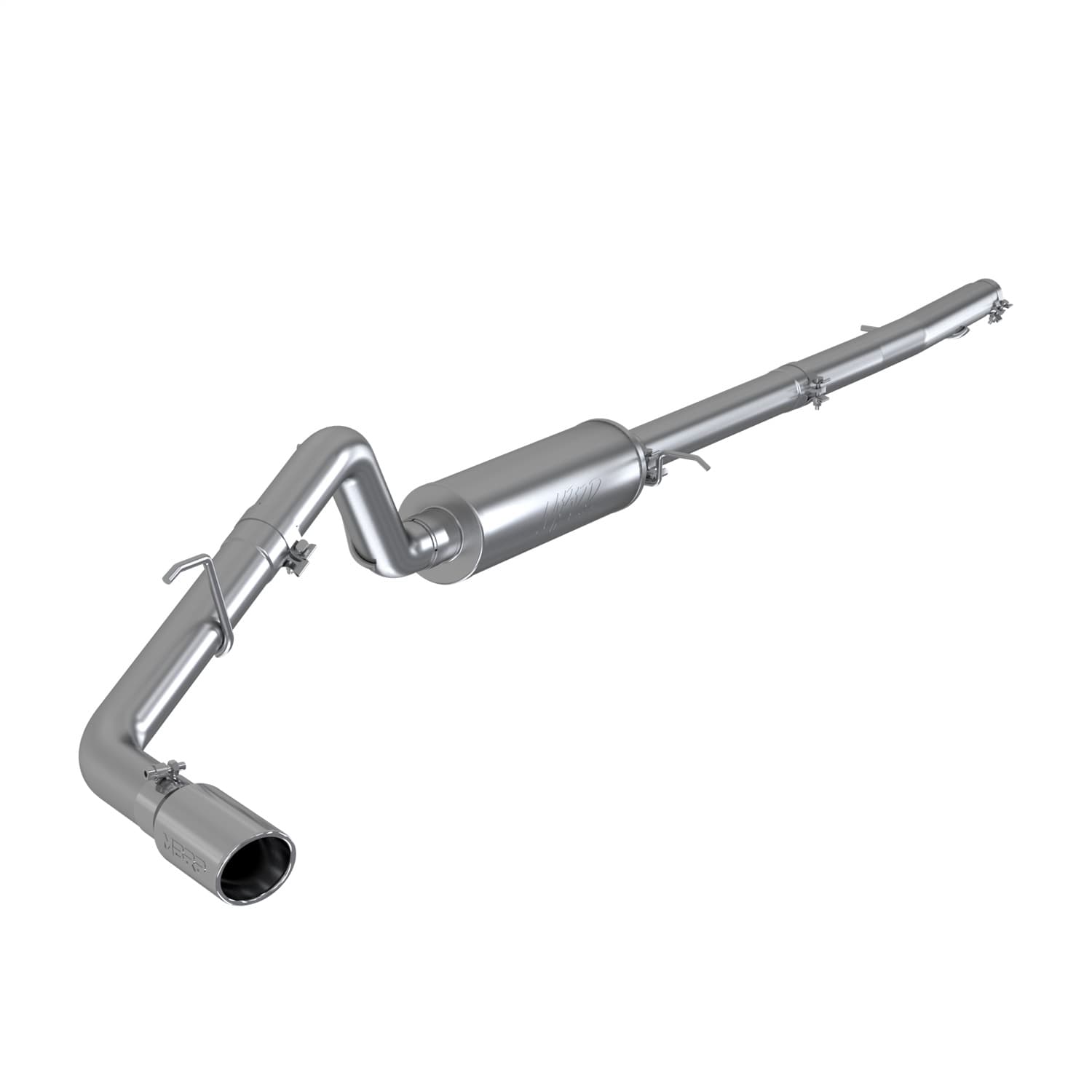 Armor Lite Cat Back Exhaust System; 3 in.; Incl. Front Pipe/Muffler/Tailpipe/Hardware/4 in. OD Tip; Single Side Exit; Aluminized; product image