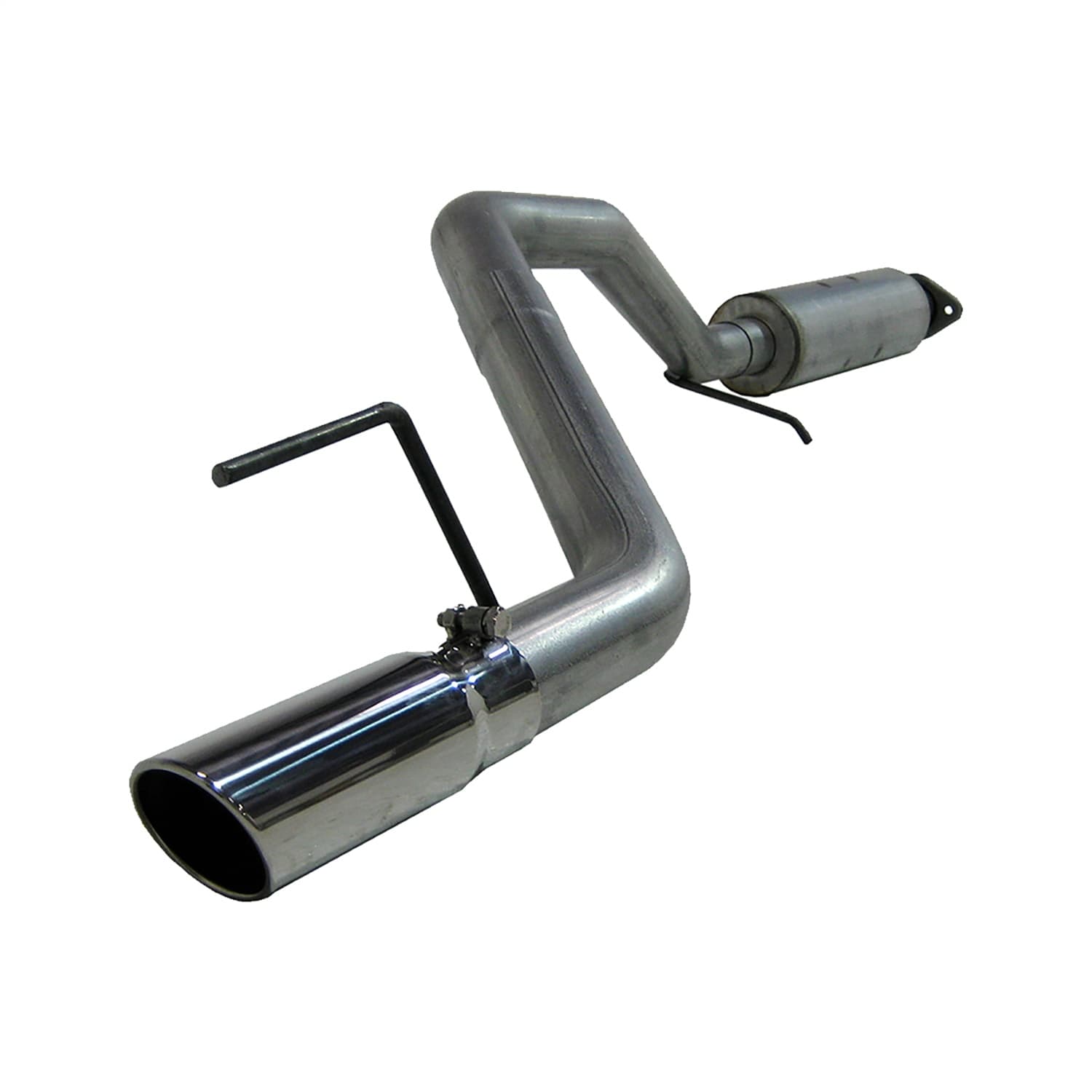 Armor Plus Cat Back Exhaust System; 3 in.; Incl. Ext. Pipe w/Flange/Muffler/Over Axle Pipe/Tailpipe/Hardware/4 in. OD Tip; Single Side Exit; T409 Stainless Steel; product image