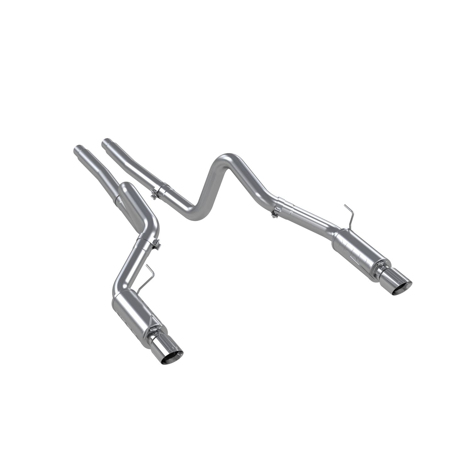Armor Lite Cat Back Exhaust System; 3 in.; Incl. Ext. Pipes/Mufflers/Hardware/4 in. Outlet Diameter Tips; Dual Split Rear Exit; Race Version; Aluminized; product image