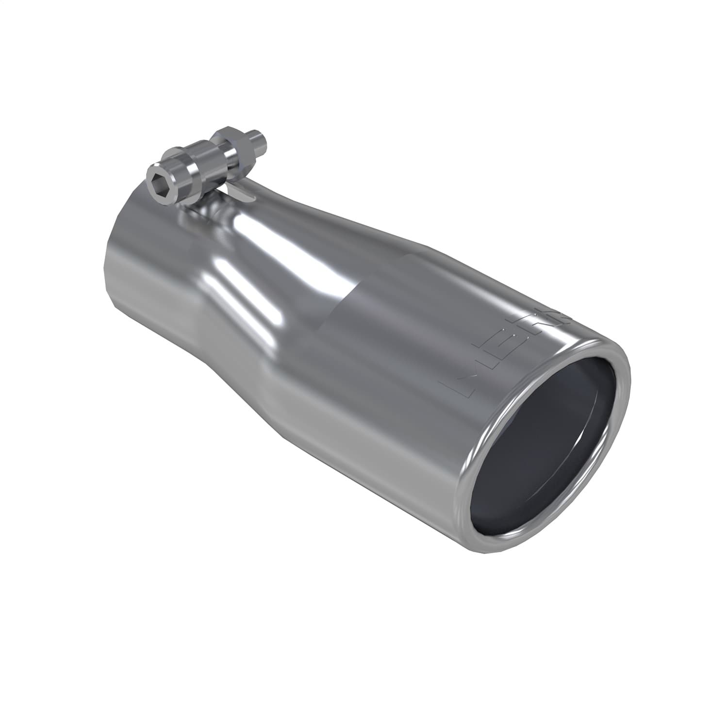 Armor Pro Exhaust Tip; 2.5 in. Inlet Diameter; 3.75 in. Outlet Diameter; 7 1/16 in. Length; Oval; T304 Stainless Steel; Mirror Polished; product image