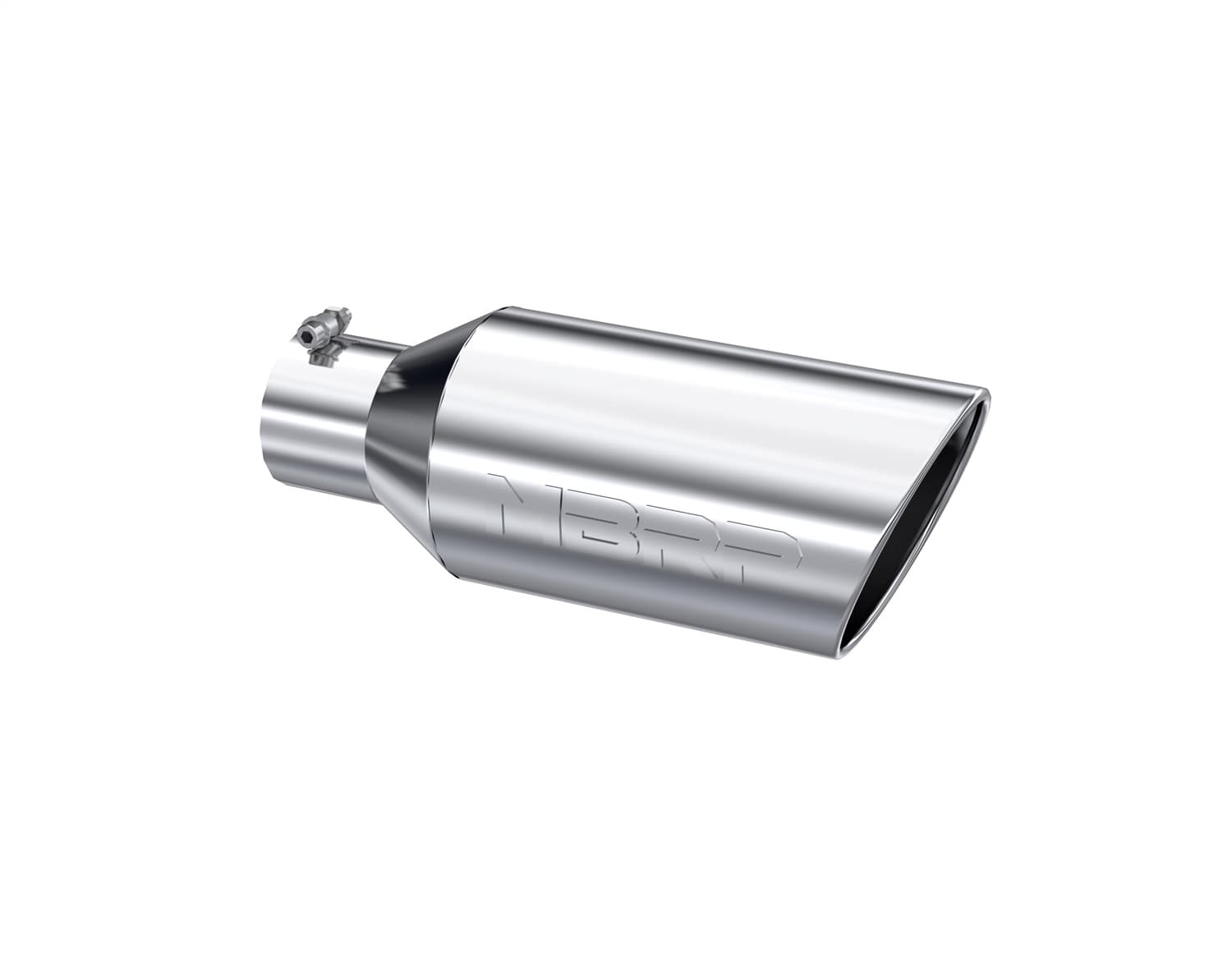 Armor Pro Exhaust Tip; 4 in. Inlet Diameter; 7 in. Outlet Diameter; 18 in. Length; Rolled End; T304 Stainless Steel; Mirror Polished; product image