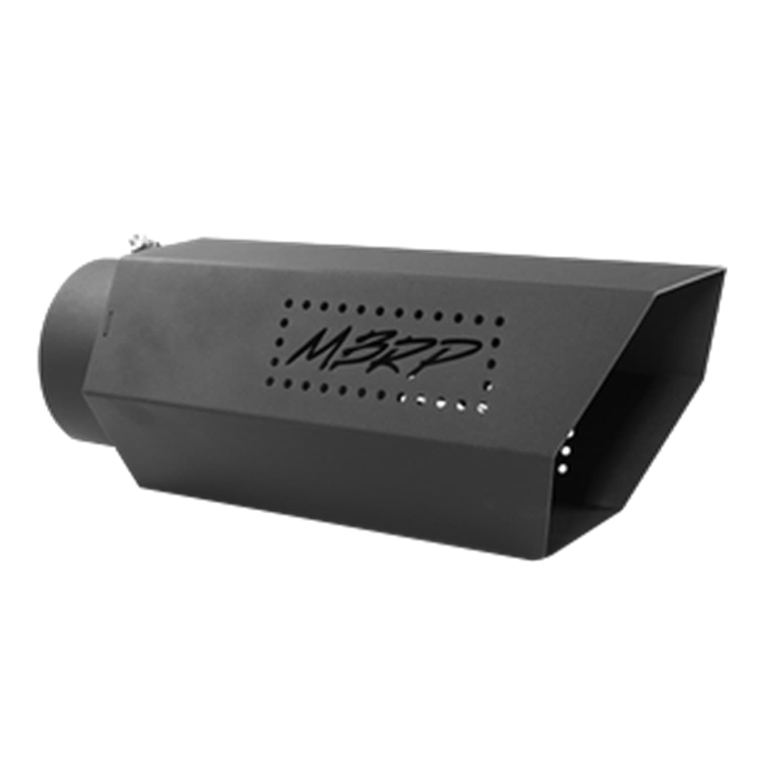 Armor BLK Exhaust Tip; 5 in. Inlet Diameter; 6 in. Outlet Diameter; 16 in. Length; w/o Logo Plate; Stainless Steel; Black Coated; product image