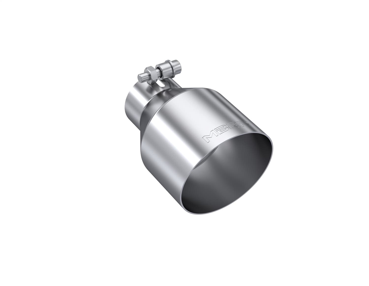 Armor Pro Exhaust Tip; 2.5 in. Inlet Diameter; 4.5 in. Outlet Diameter; 6.5 in. Length; Single Wall; Angle Cut; T304 Stainless Steel; product image