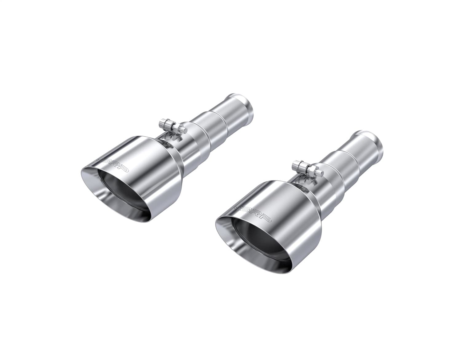 Armor Pro Exhaust Tip; 3 in. Inlet Dia./5 Outlet Dia.; T304 Stainless Steel; L-8 in.; Angle Cut; Dual Wall; Sold In Pairs; product image