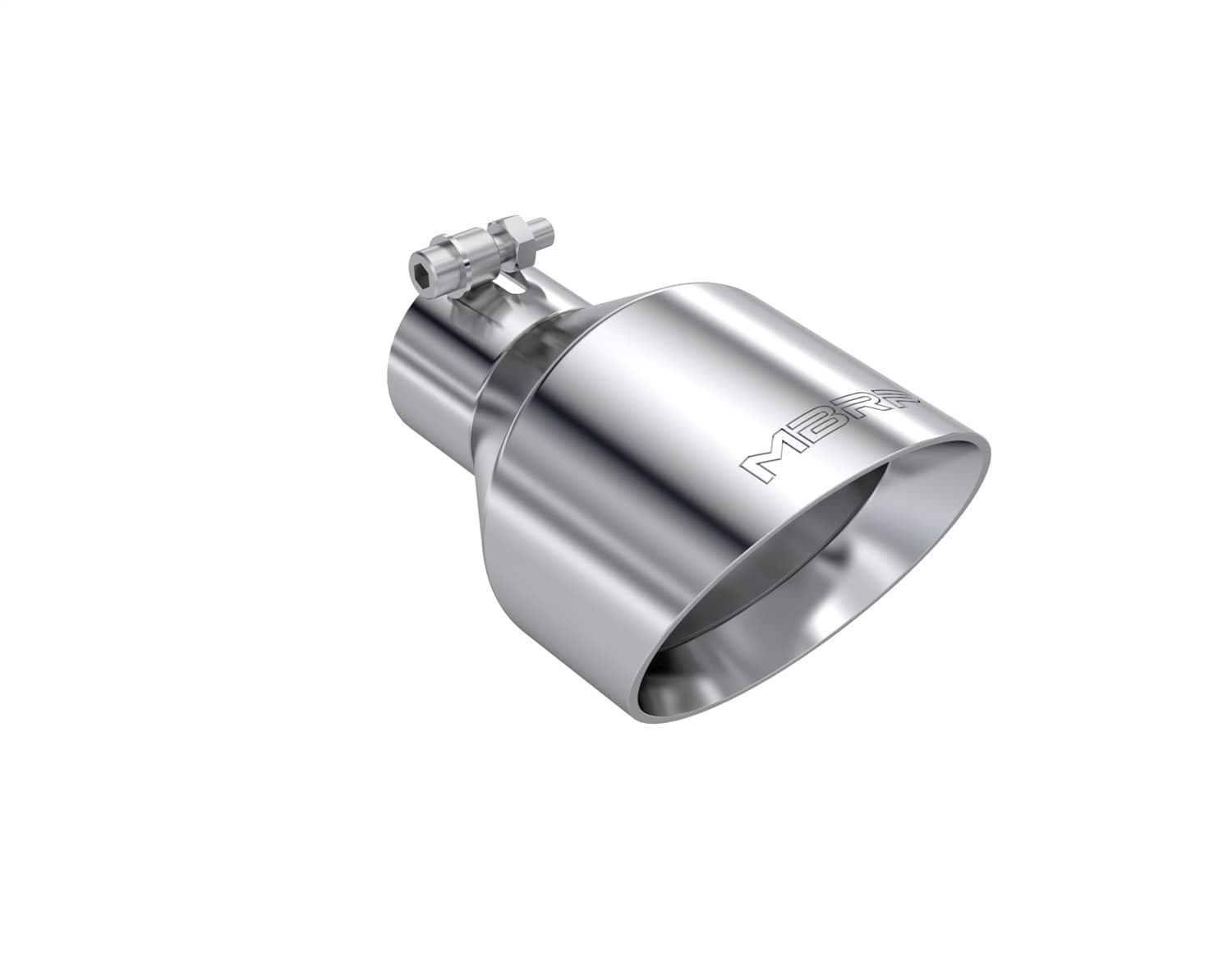Armor Pro Exhaust Tip; 2.5 in. Inlet Diameter; 5 in. Outlet Diameter; 8 in. Length; Dual Wall; Angle Cut; T304 Stainless Steel; Sold In Pairs; product image