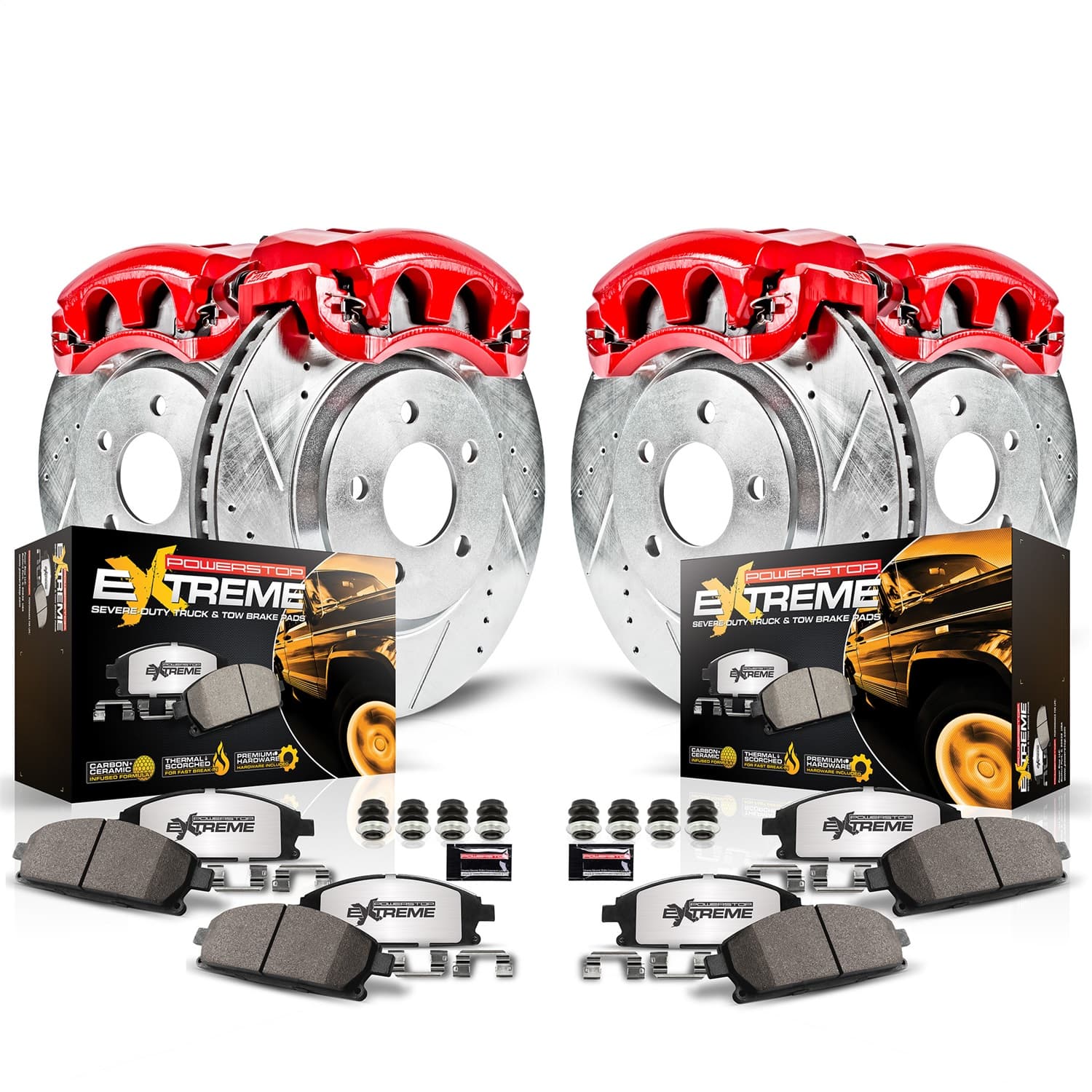 Z36 TRUCK/TOW UPGRADE KIT: DRILLED/SLOTTED ROTORS; CARBON-FIBER CERAMIC PADS; POWDER COATED CALIPERS product image