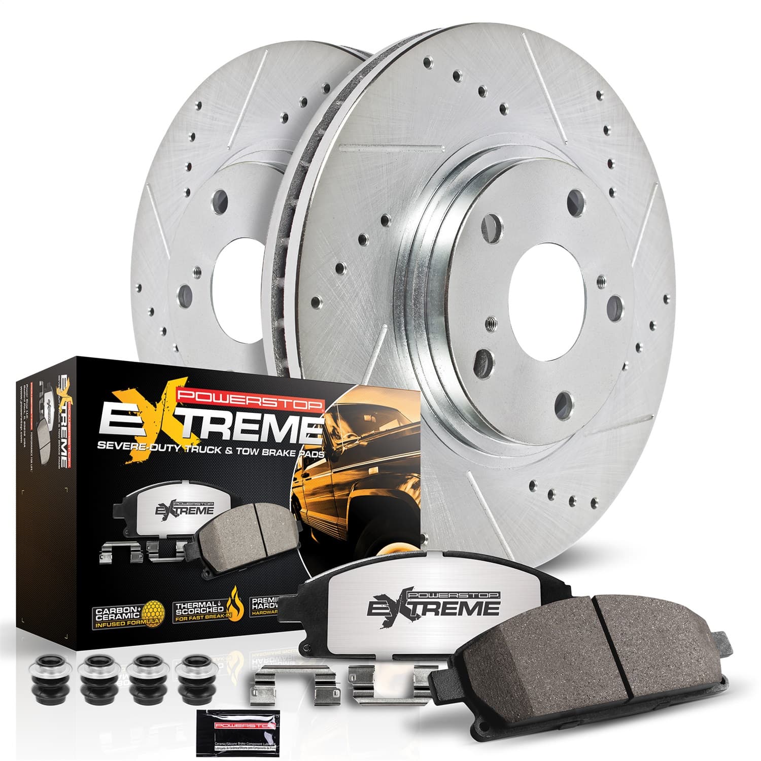 Z36 TRUCK/TOW UPGRADE KIT: DRILLED/SLOTTED ROTORS; CARBON-FIBER CERAMIC PADS W/HARDWARE product image