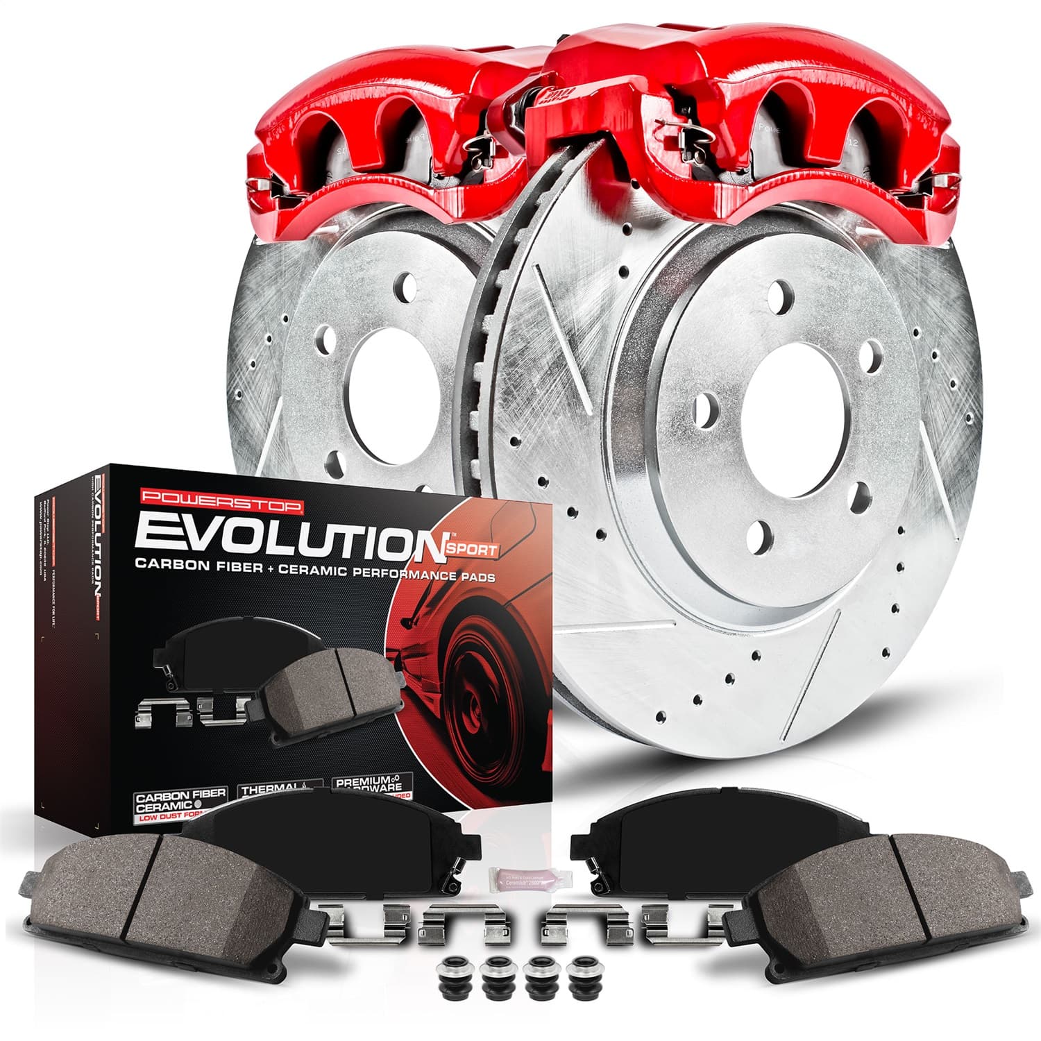 Z23 EVOLUTION SPORT UPGRADE KIT: DRILLED/SLOTTED ROTORS; CARBON-FIBER CERAMIC PADS; POWDER COATED CALIPERS product image