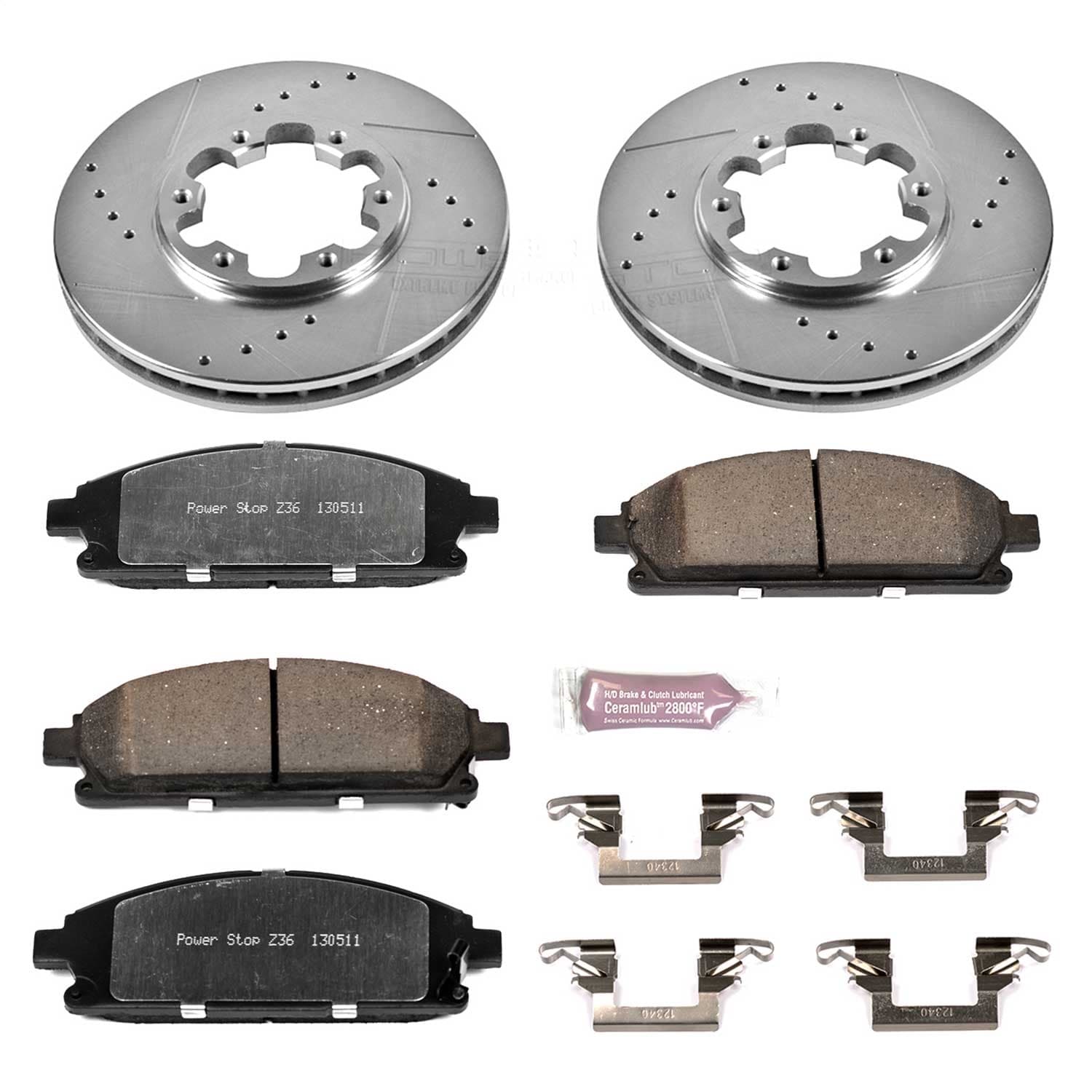 Z36 TRUCK/TOW UPGRADE KIT: DRILLED/SLOTTED ROTORS; CARBON-FIBER CERAMIC PADS W/HARDWARE product image