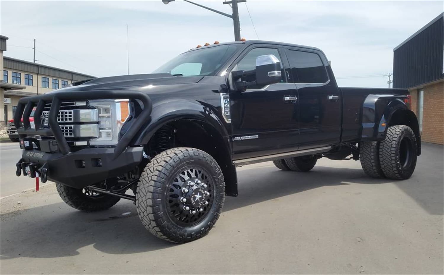 1722 F450/F550 STEALTH FRONT WINCH COMPATIBLE BUMPER TITAN II GUARD TEXTURE BLACK LIGHTS SOLD SEP product image