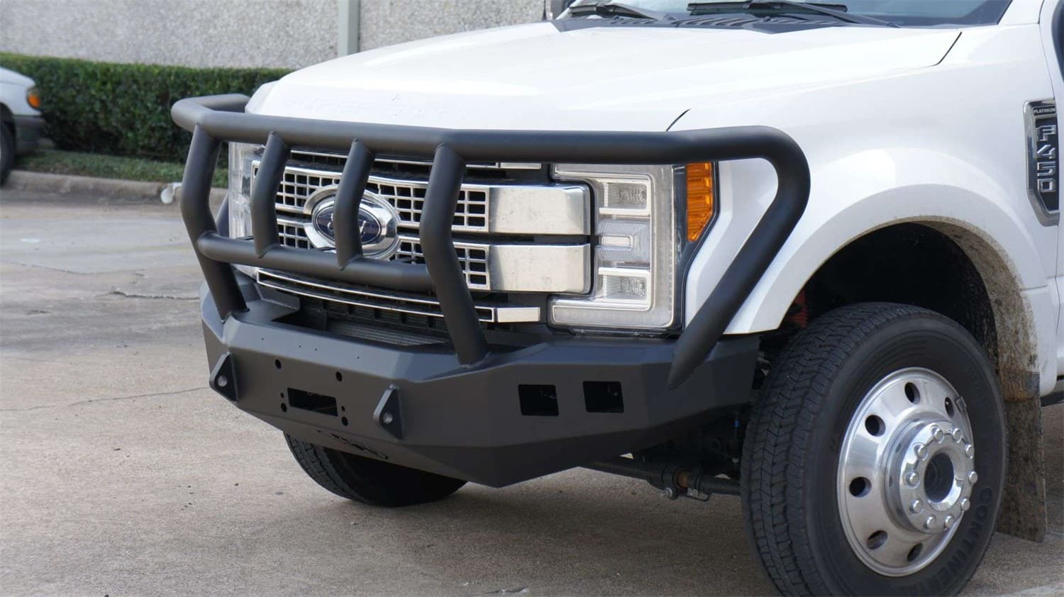 1722 F450/F550 STEALTH FRONT WINCH COMPATIBLE BUMPER TITAN II GUARD TEXTURE BLACK LIGHTS SOLD SEP product image