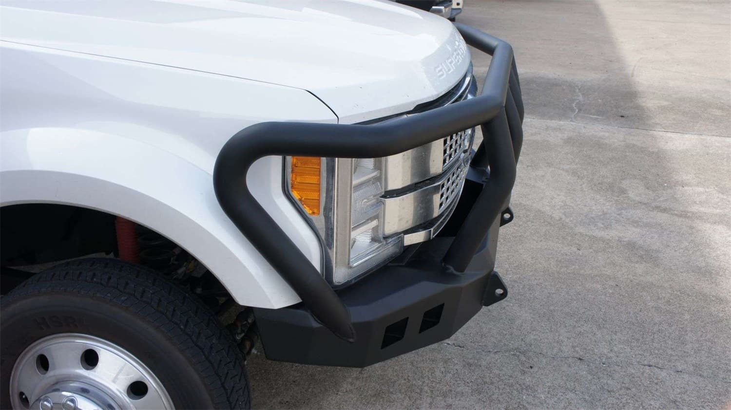 1722 F450/F550 STEALTH FRONT WINCH COMPATIBLE BUMPER TITAN II GUARD TEXTURE BLACK LIGHTS SOLD SEP product image