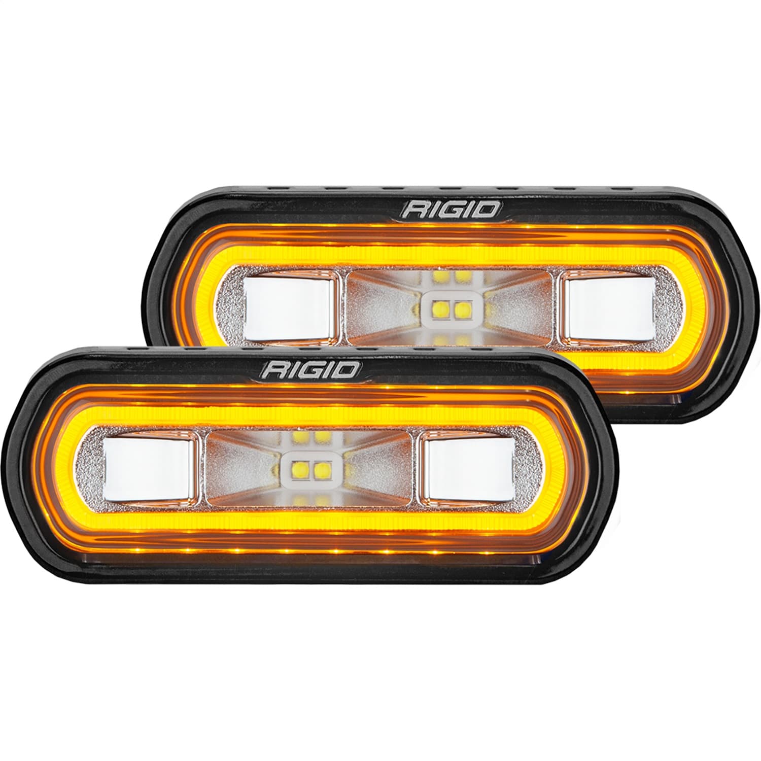 RIGID Industries 53123 SR-L Series Off-Road Spreader Pod, 3 Wire, Surface Mount, Amber Halo, Pair product image