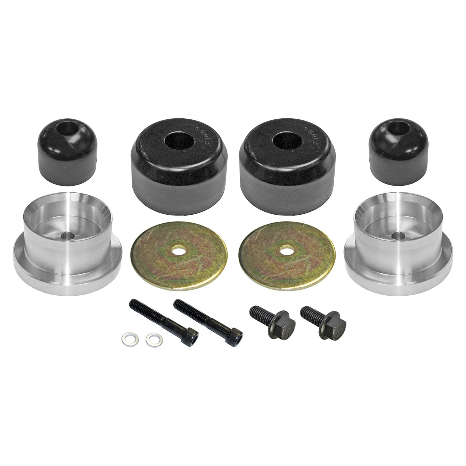 Bump Stop Kit 97-06 Wrangler TJ/LJ Rear Includes Polyurethane Bump Stops Aluminum Spacers Hardware RockJock 4x4 product image