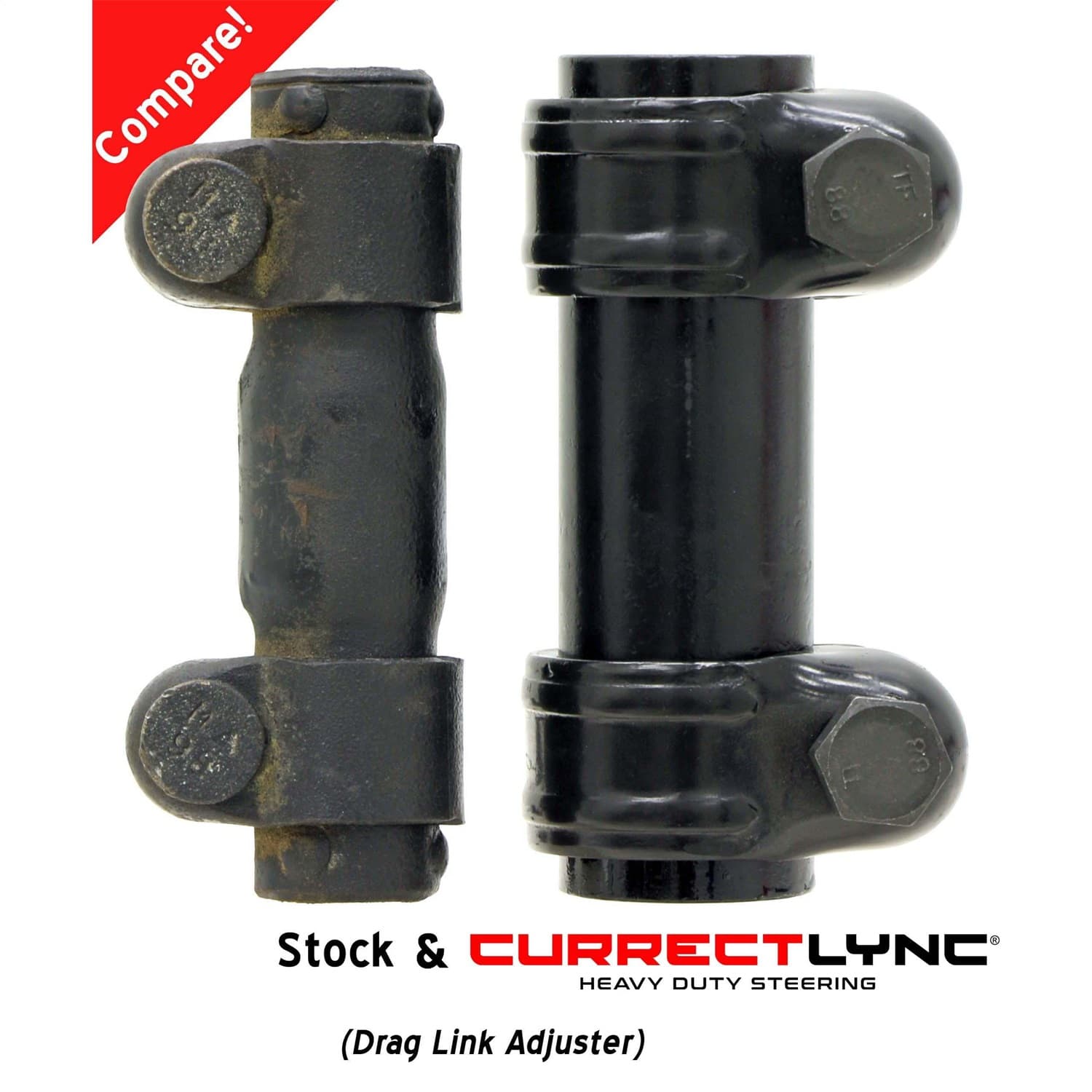 Currectlync Steering System 97-06 Wrangler TJ and LJ Unlimited/XJ/MJ Bolt-On Includes 1 1/4 Inch Diameter Tie Rod/Forged Drag Link HD Steering Stabilizer Shock Mounting Kit RockJock 4x4 product image