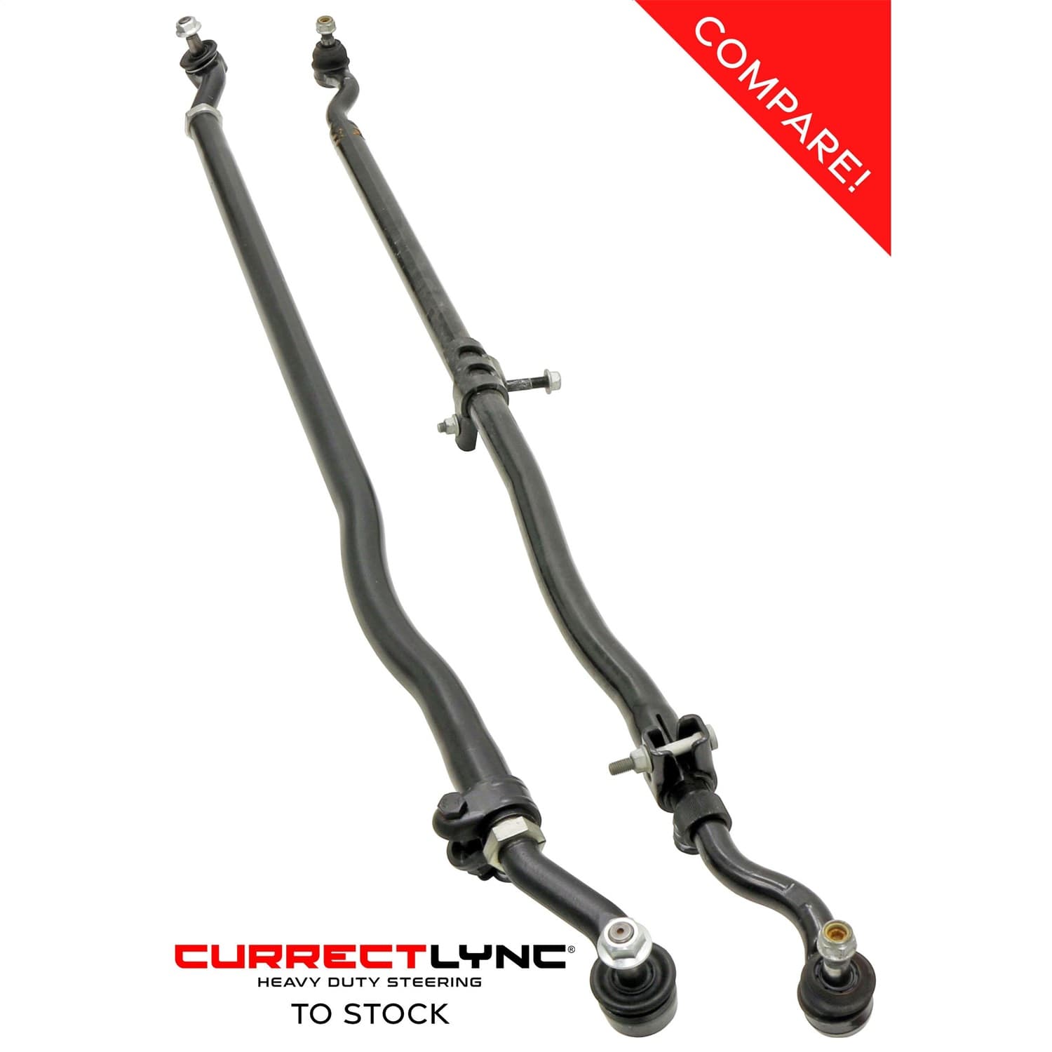 Currectlync Tie Rod 07-18 Wrangler JK Bolt-On 1 1/2 Inch Diameter Tube Construction Forged Tie Rod Ends Includes Jam Nuts And Adjusters RockJock 4x4 product image