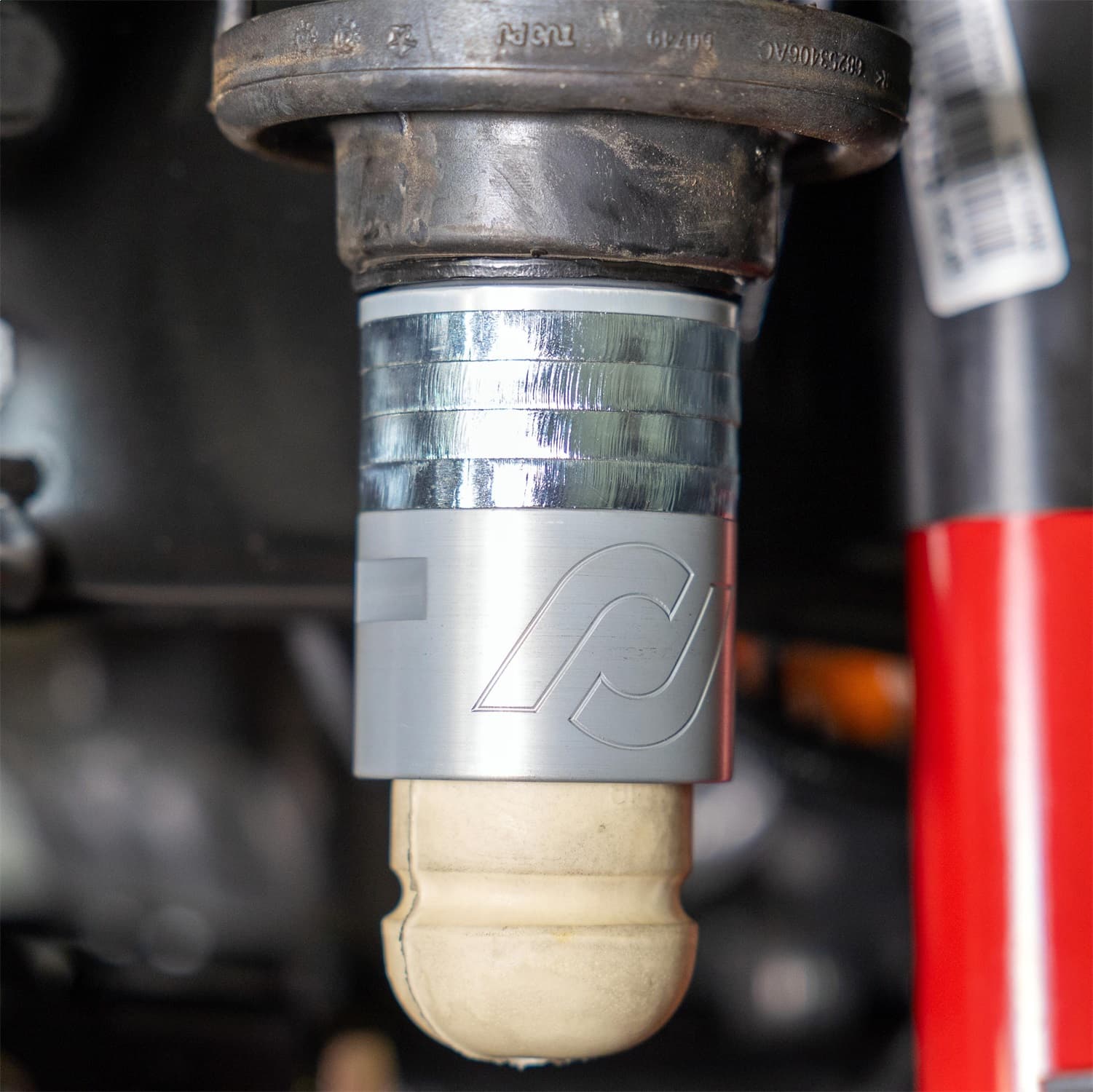 JL/JT & JK Adjustable Front Upper Bump Stops Billet Aluminum Complete w/ Steel Shims Hardware Wrench Height Adjustment Range 189-315 Inch product image