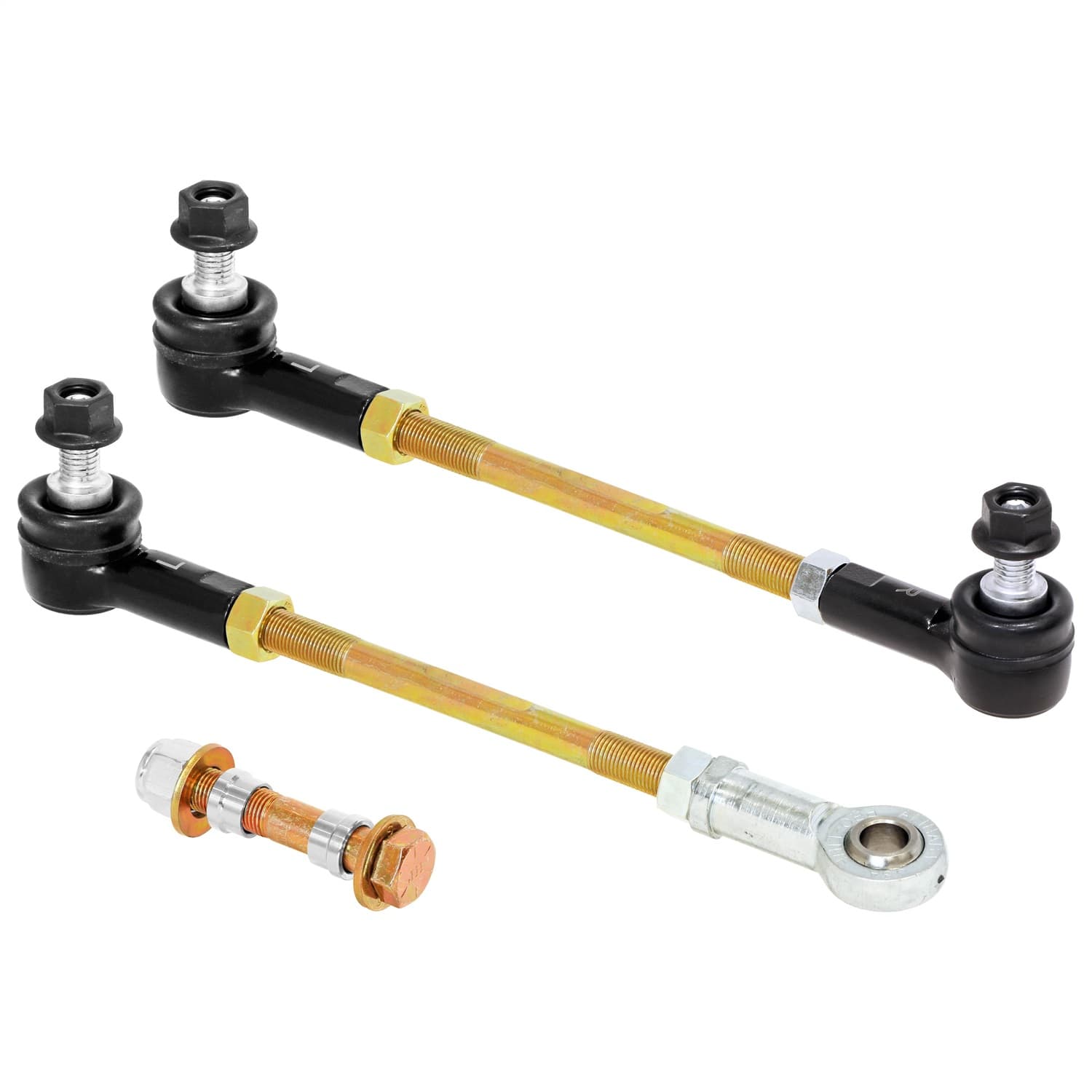 Adjustable Sway Bar End Link Kit for JL/JT Front (8 1/2 Inch Long Rods w/ Sealed Rod Ends and Jam Nuts pair) RockJock 4X4 product image