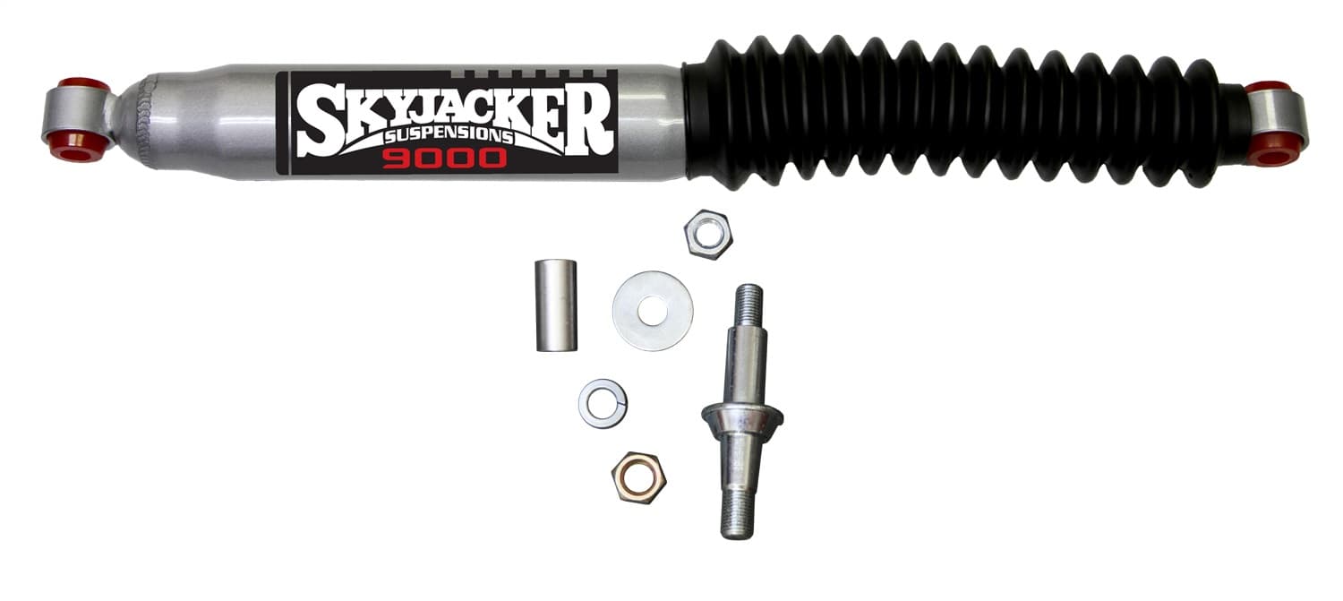 Steering Stabilizer HD OEM Replacement Kit Silver w/Black Boot 84-00 Jeep Cherokee 84-90 Jeep Wagoneer 86-92 Jeep Comanche 87-95 Jeep Wrangler 93-98 Jeep Grand Cherokee 97-06 Jeep Wrangler 97-06 Jeep TJ Skyjacker product image