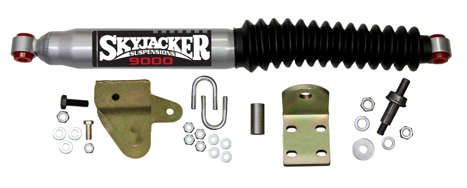 Steering Stabilizer Single Kit For Use w/Adjustable Track Bar And Stabilizer Assembly Silver w/Black Boot Skyjacker product image