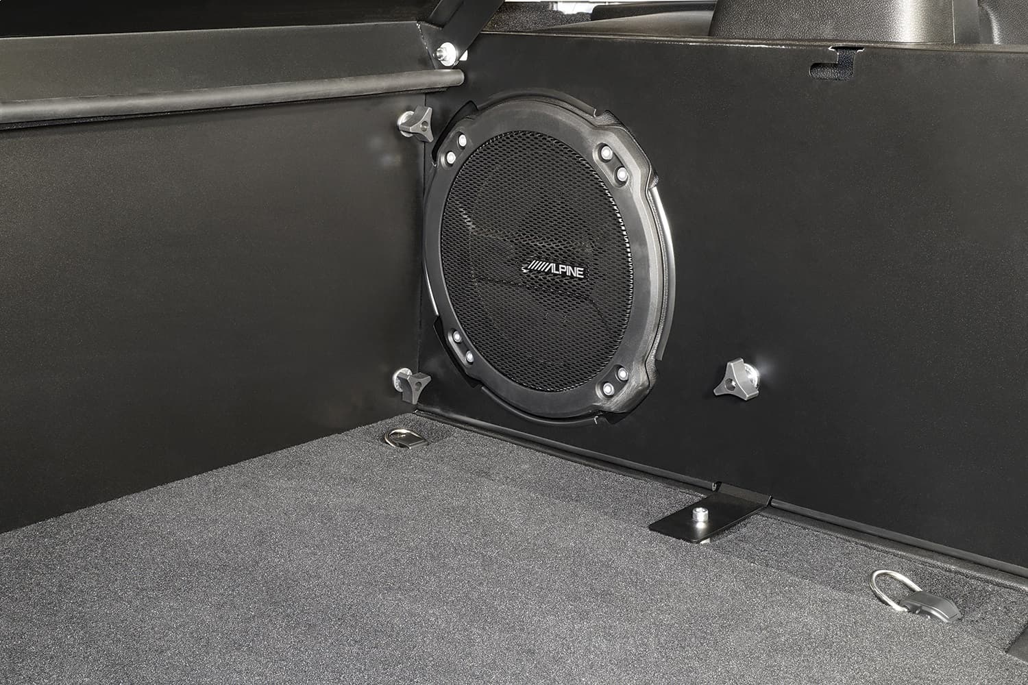 Deluxe Cargo Enclosure - '18-26 Wrangler JL {'21-26 Exc. 4XE}; 4-Door; w/ OEM Subwoofer (Black) product image