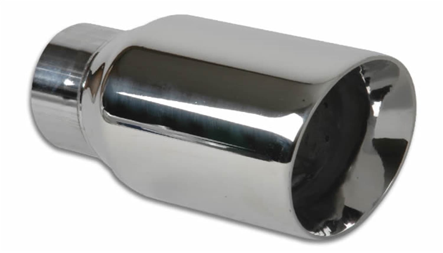 Exhaust Tip; Round Beveled; 3 in. Outlet O.D.; 2 in. Inlet ID; 6.5 in. L; 304 Stainless Steel; Double Wall Angle Cut; product image