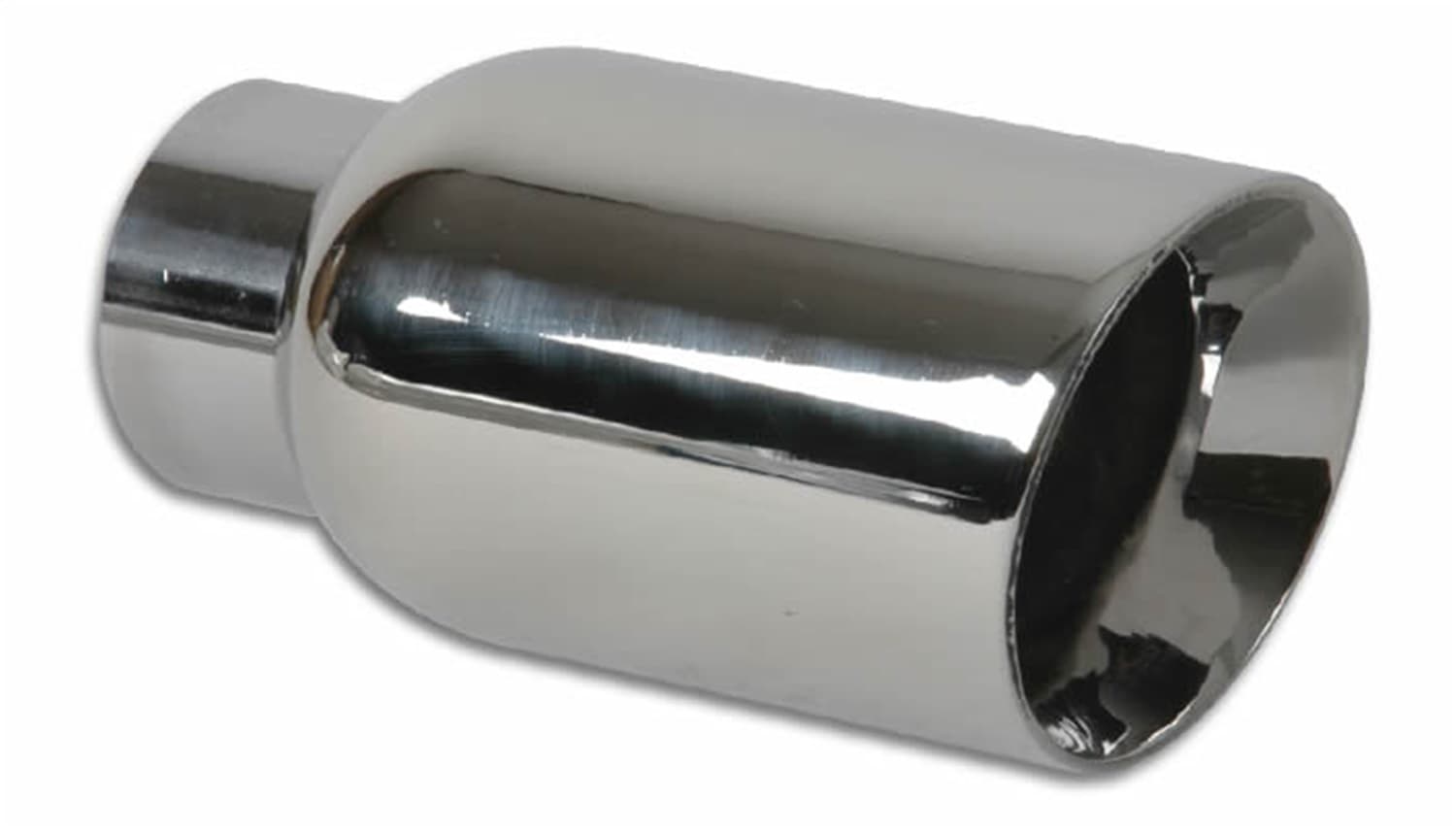 Exhaust Tip; Round Beveled; 4 in. Outlet O.D.; 3 in. Inlet ID; 7.75 in. L; 304 Stainless Steel; Double Wall Angle Cut; product image