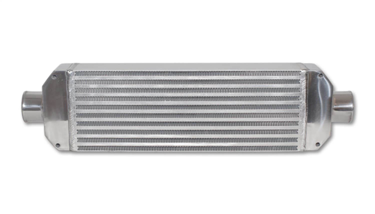Intercooler; 26 in. Overall Length; 18 in. Core Width; 6.5 in. Height; 2.5 in. Inlet/Outlet OD; 1.75 in. Inlet/Outlet Neck Length; 3.25 in. Core Thickness; 6061 Aluminum; product image
