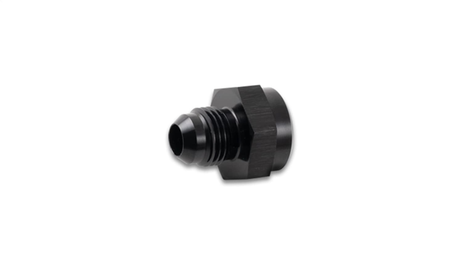 Male AN To Female Inverted Flare Adapter Fitting; -6AN; 5/8 in. -18 in. Inverted Flare; 6061 Aluminum; Black Anodized; product image