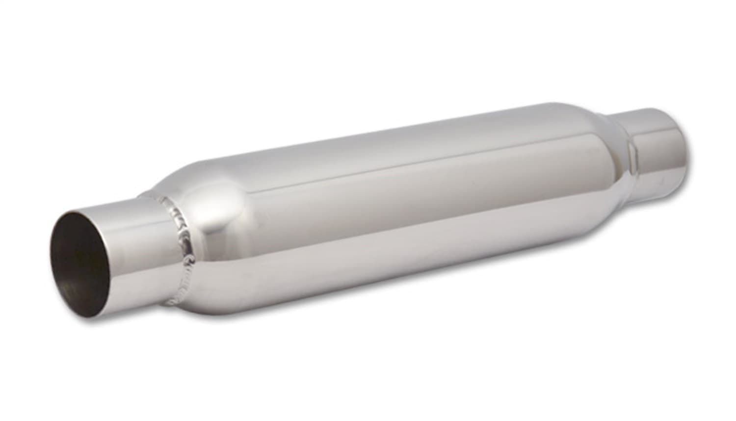 Bottle Style Resonator; 2.25 in. Inlet/Outlet ID; 3.5 in. Body OD; 18 in. Overall L; 14 in. Body L; product image