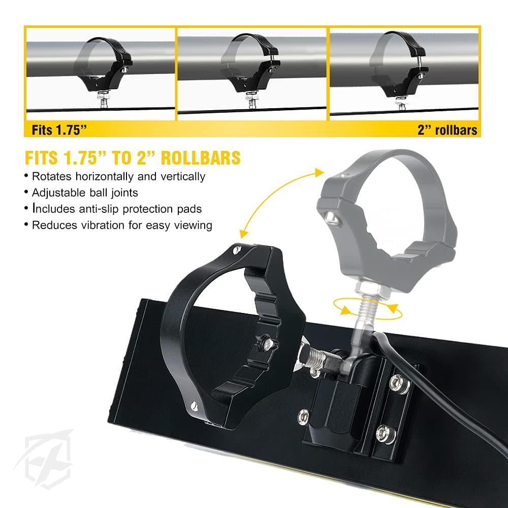 Curved UTV Rear View Mirror with LED Lights | Spirit Series product image