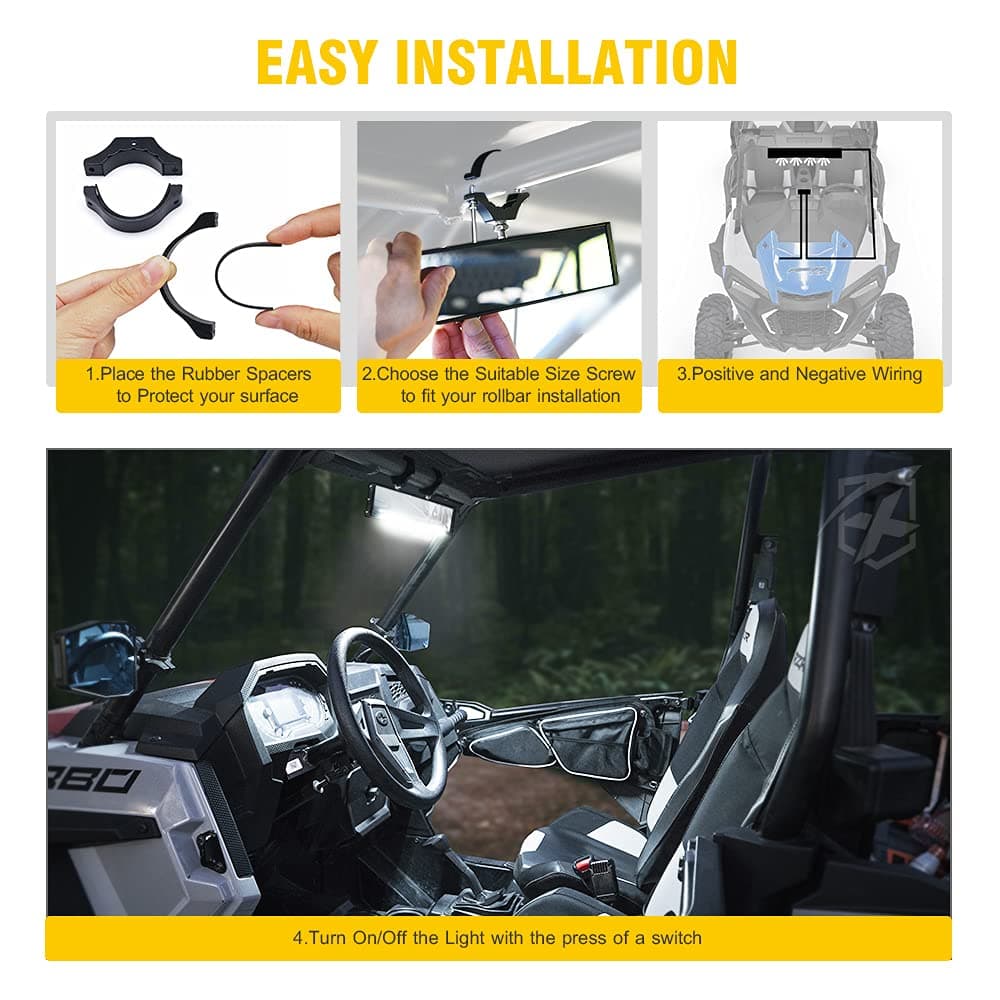 Curved UTV Rear View Mirror with LED Lights | Spirit Series product image