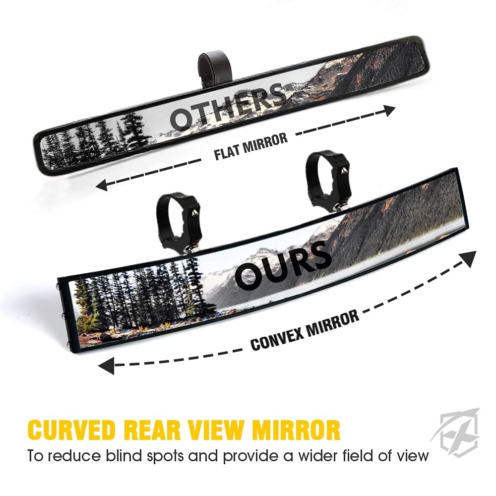 Curved UTV Rear View Mirror with LED Lights | Spirit Series product image