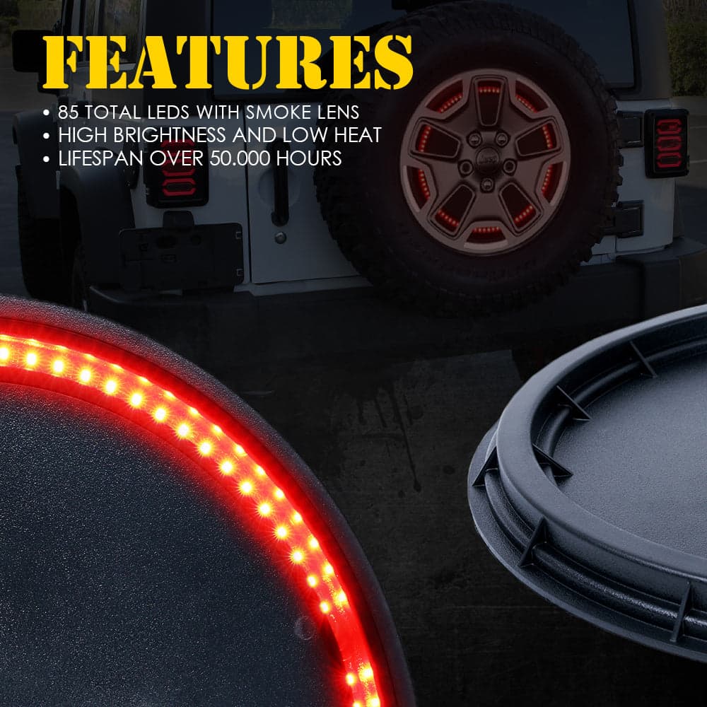 Jeep Wrangler JK/JL 14" Spare Tire Brake Light | Typhoon Series product image