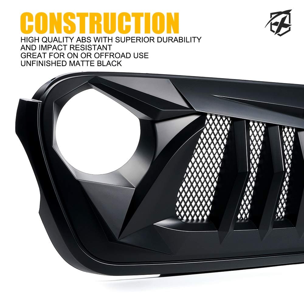 Replacement Grille for Jeep Wrangler JL & Gladiator JT | Black Widow Series product image